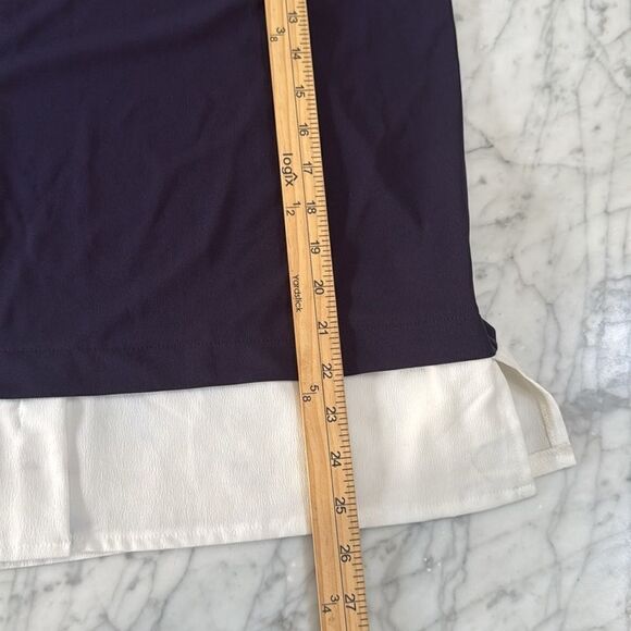 KARL LAGERFELD Blue White Jeweled Long Sleeve Back Button-Up Women Shirt Sz M - Picture 9 of 11